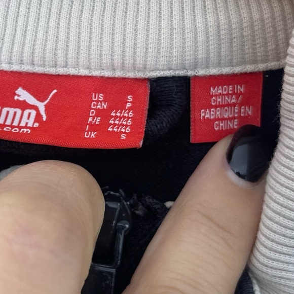 Puma Men’s Mock Neck Full Zip Sweatshirt with Elastic Panels and Pockets Black - Picture 11 of 11